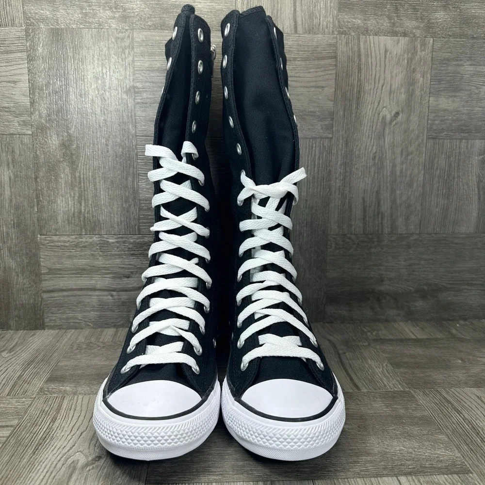 Converse XX-Hi Sneakers Youth 1 Black Canvas Knee High Punk NEW